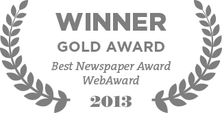 Winner Gold Award Best Newspaper Award WebAward 2013
